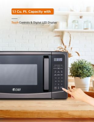 Image showing 5 th Commercial CHEF 1.1 cu. ft. Countertop Microwave, 1000W, 10 Power Levels, Pull Handle Door