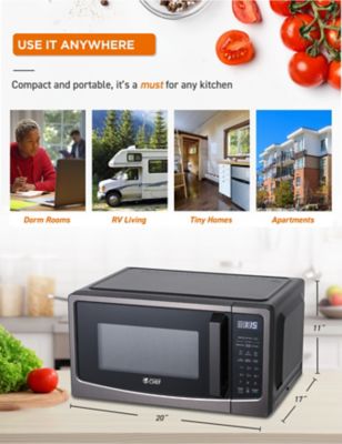 Image showing 6 th Commercial CHEF 1.1 cu. ft. Countertop Microwave, 1000W, 10 Power Levels, Pull Handle Door