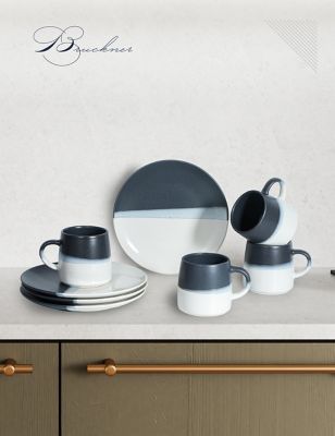 Image showing 5 th Table 12 8 pc. Bruckner Stoneware Set, Four 12 oz. Coffee Mugs, Four 8 in. Salad Plates