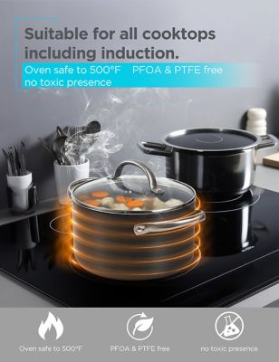 Image showing  Ceramic Hard Anodized Cookware Set, 12 pc.