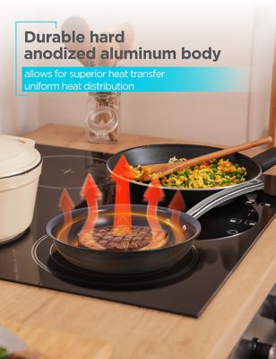 Image showing  3 pc. Ceramic Hard Anodized Skillet Set