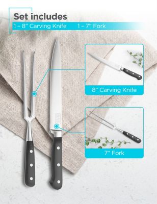 Image showing  Stainless Steel Carving Knife Set, 2 pc., 8 in. Carving Knife and 7 in. Fork