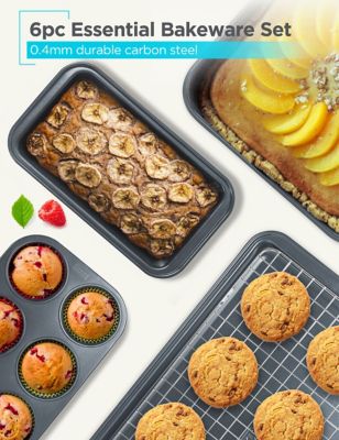 Image showing  6 pc. Carbon Steel Bakeware Set, 0.4mm Carbon Steel Baking Pans Set