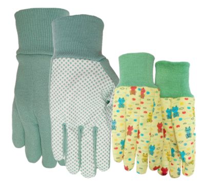 Midwest Gloves Women's/Boys' Me and My Helper Pack Jersey Work Gloves, 2 Pairs