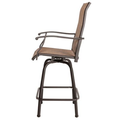 Image showing 5 th Nuu Garden Outdoor 23.4 in. Patio Swivel Bar Stools, All-Weather Textilene, Black