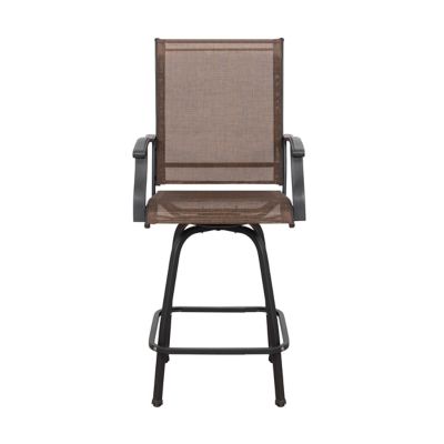 Image showing  Outdoor 23.4 in. Patio Swivel Bar Stools, All-Weather Textilene, Black