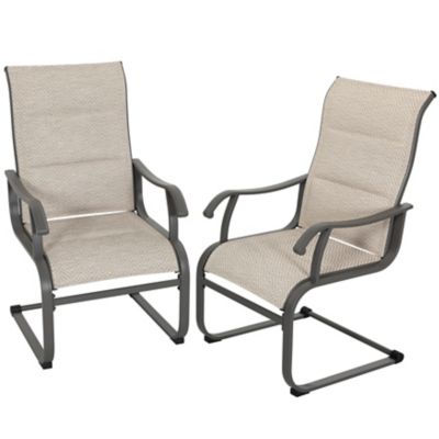 Image showing  Outdoor Patio Dining Chairs, Breathable Textilene, Beige