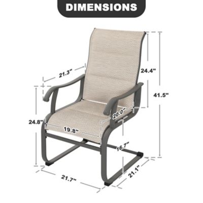 Image showing 5 th Nuu Garden Outdoor Patio Dining Chairs, Breathable Textilene, Beige