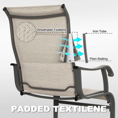 Image showing 8 th Nuu Garden Outdoor Patio Dining Chairs, Breathable Textilene, Beige