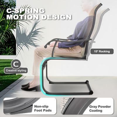 Image showing 9 th Nuu Garden Outdoor Patio Dining Chairs, Breathable Textilene, Beige