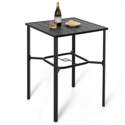 Image showing  Outdoor 28 in. Square Bar Table with 1.57 in. Umbrella Hole