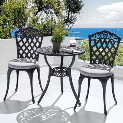 Image showing  3 pc. Patio Bistro Set with Cushions, Umbrella Hole