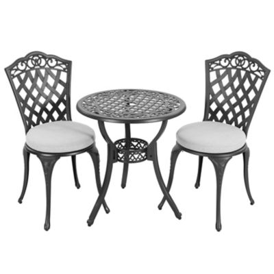 Image showing  3 pc. Patio Bistro Set with Cushions, Umbrella Hole