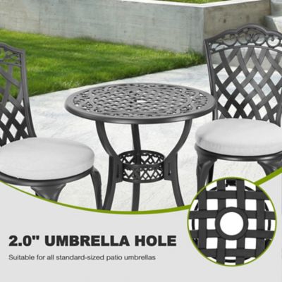 Image showing 6 th Nuu Garden 3 pc. Patio Bistro Set with Cushions, Umbrella Hole