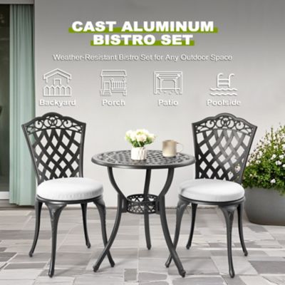 Image showing 7 th Nuu Garden 3 pc. Patio Bistro Set with Cushions, Umbrella Hole