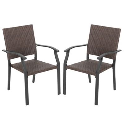 Image showing  Outdoor Rattan Iron Chair, Black