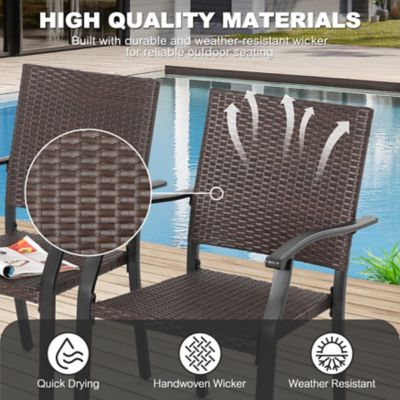 Image showing  Outdoor Rattan Iron Chair, Black