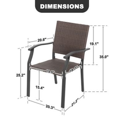 Image showing  Outdoor Rattan Iron Chair, Black