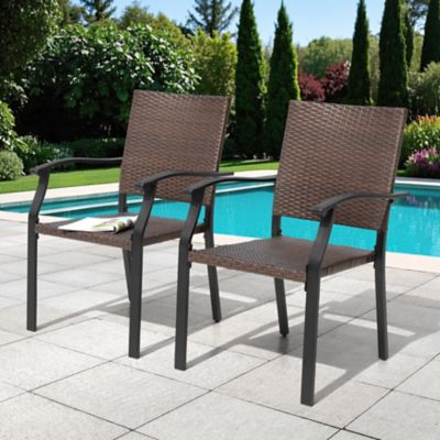 Image showing 5 th Nuu Garden Outdoor Rattan Iron Chair, Black