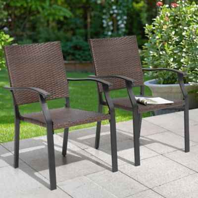 Image showing 6 th Nuu Garden Outdoor Rattan Iron Chair, Black