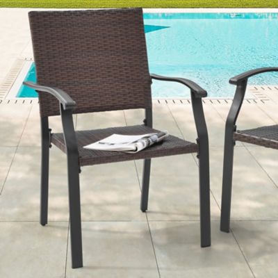 Image showing 8 th Nuu Garden Outdoor Rattan Iron Chair, Black