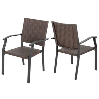 Image showing 9 th Nuu Garden Outdoor Rattan Iron Chair, Black