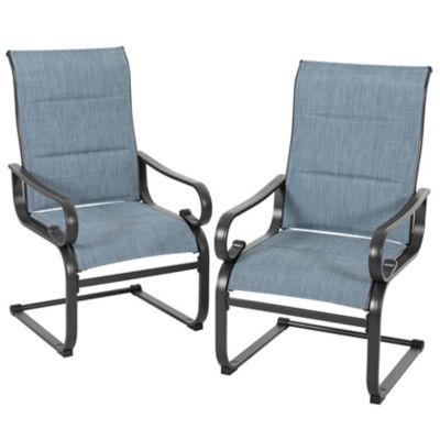 Image showing  Outdoor Textilene Patio Dining Chairs, Blue