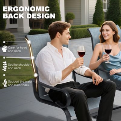 Image showing  Outdoor Textilene Patio Dining Chairs, Blue