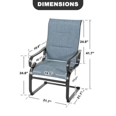 Image showing 5 th Nuu Garden Outdoor Textilene Patio Dining Chairs, Blue