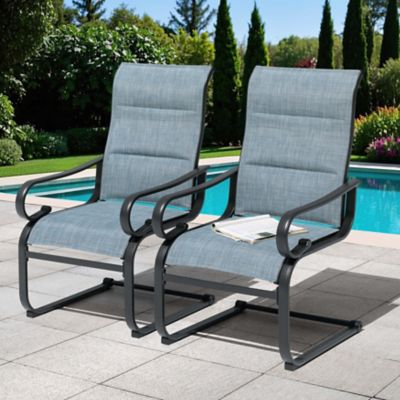 Image showing 7 th Nuu Garden Outdoor Textilene Patio Dining Chairs, Blue