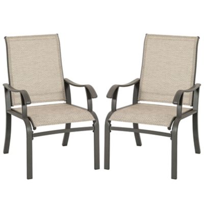 Image showing  Outdoor Textilene Patio Dining Chairs, Gray