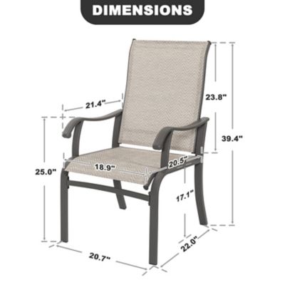 Image showing 5 th Nuu Garden Outdoor Textilene Patio Dining Chairs, Gray