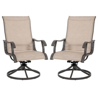 Image showing  Outdoor Textilene Patio Swivel Dining Chairs, Gray