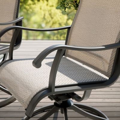 Image showing  Outdoor Textilene Patio Swivel Dining Chairs, Gray