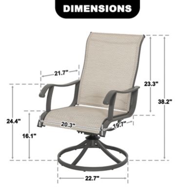 Image showing 5 th Nuu Garden Outdoor Textilene Patio Swivel Dining Chairs, Gray