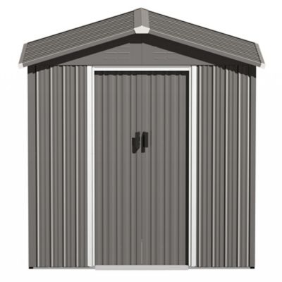 Image showing  6 x 4ft. Outdoor Metal Storage Shed Tool Room, Gray
