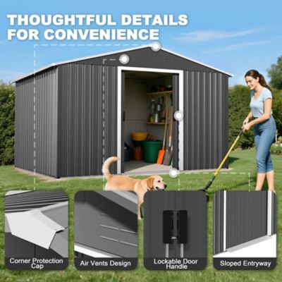 Image showing 7 th Nuu Garden 8 x 10ft. Garden Shed Storage Tool Shed with Sliding Doors
