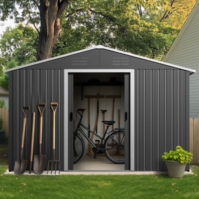 Image showing 9 th Nuu Garden 8 x 10ft. Garden Shed Storage Tool Shed with Sliding Doors