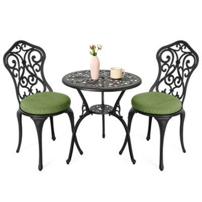 Image showing  3 pc. Bistro Set with Green Cushions
