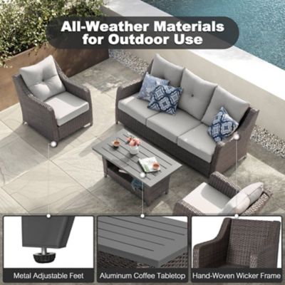 Image showing  4 pc. Wicker Outdoor Sofa Set, SWS025-02