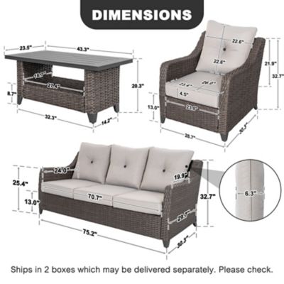 Image showing  4 pc. Wicker Outdoor Sofa Set, SWS025-02