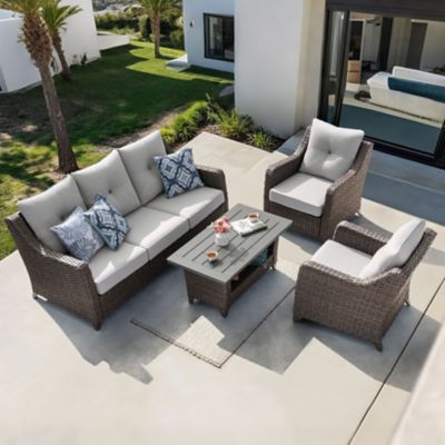 Image showing 8 th Nuu Garden 4 pc. Wicker Outdoor Sofa Set, SWS025-02