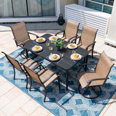 Nuu Garden 7 pc. Patio Dining Set, Textilene Chairs and Metal Table