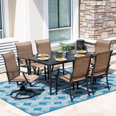 Image showing  7 pc. Patio Dining Set, Textilene Chairs and Metal Table