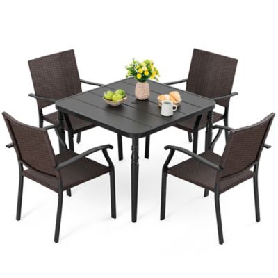 Image showing  5 pc. Outdoor Dining Set with Rattan Chairs, SD1542-T321