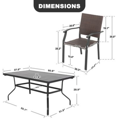 Image showing 5 th Nuu Garden 7 pc. Patio Dining Set with Rattan Chairs