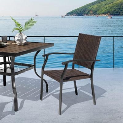 Image showing  5 pc. Outdoor Dining Set with Rattan Chairs, SD1542-T502