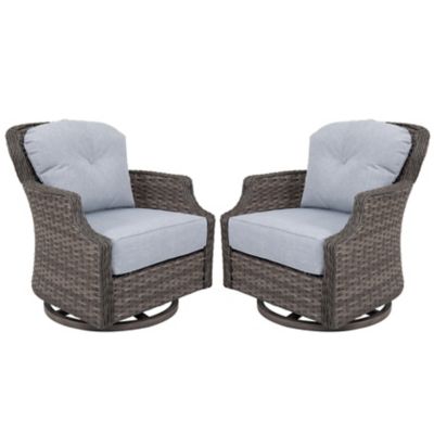 Image showing 1 th Nuu Garden Outdoor Wicker Swivel Rocking Chair Set, 2 pk.