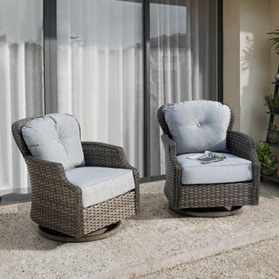 Image showing 2 th Nuu Garden Outdoor Wicker Swivel Rocking Chair Set, 2 pk.