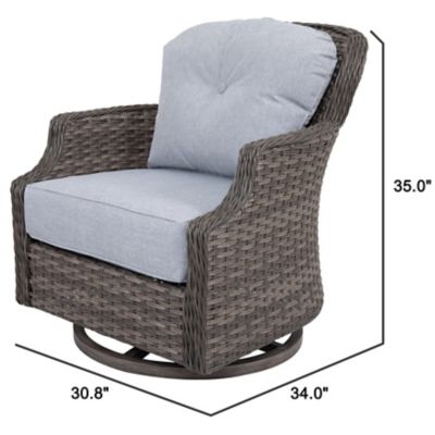 Image showing 3 th Nuu Garden Outdoor Wicker Swivel Rocking Chair Set, 2 pk.